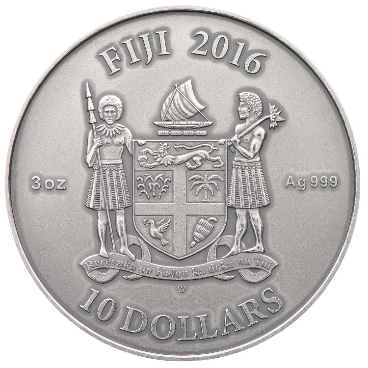 Fiji 10 Dollars 2016 Silver 999. 3oz Antique Finish MANDALA ART II "Celtic" - Image 2