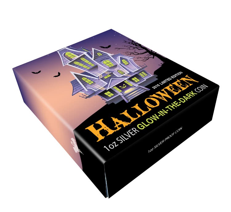 Niue 1 Dollar 2016 Silver 999. 1oz - Halloween Glow-in-the-dark "Hauted Hause" - Image 4