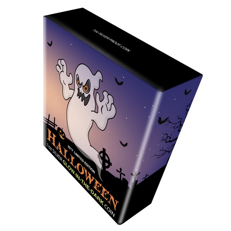 Niue 1 Dollar 2017 Silver 999. 1oz - Halloween Glow-in-the-dark "Ghost" - Image 4