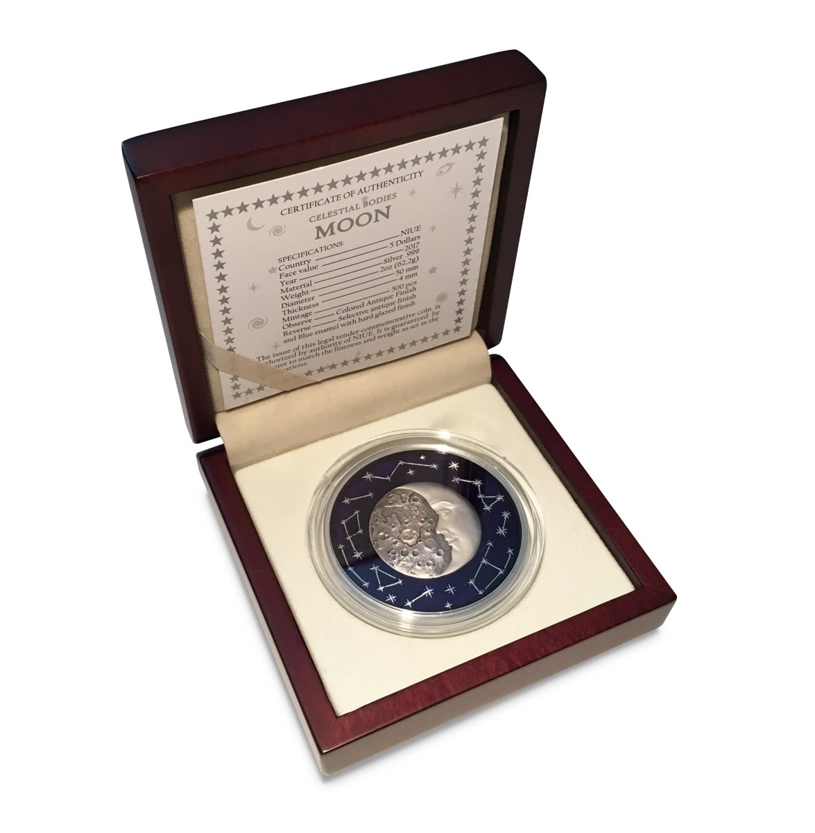 Niue 5$ 2017 Silver AF 999. 2oz "MOON" - Image 4