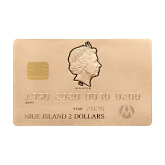 Niue 2 Dollars 2020 Silver/Gold 999. 46,46g (1,5 oz) Mate Finish :: CREDIT CARD COIN "GOLD"