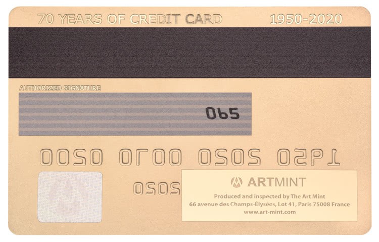 Niue 2 Dollars 2020 Silver/Gold 999. 46,46g (1,5 oz) Mate Finish :: CREDIT CARD COIN "GOLD" - Image 2