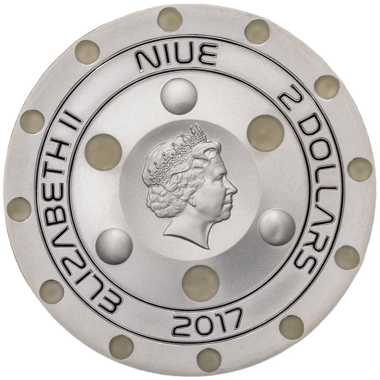 Niue 2$ 2017 Silver 925. 40g Proof-like "UFO - ROSWELL 70th Anniversary" - Image 2