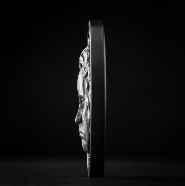 Cameroon 3000 FR 2020 Silver 999. 3oz AF :: BEETHOVEN 250th Anniversary :: w/ true face 3D relief and genuine Diamond - Image 4