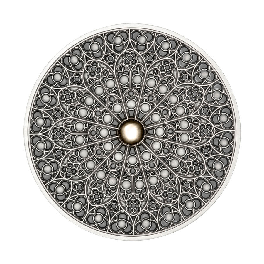 Fiji 10 Dollars 2019 Silver 999. 3oz Antique Finish MANDALA ART V "Gothic"