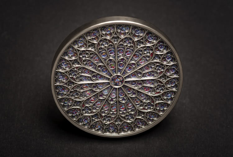 Fiji 10$ 2019 Silver 999. 3oz AF : MANDALA ART color :: special edition "Notre Dame" - Image 3