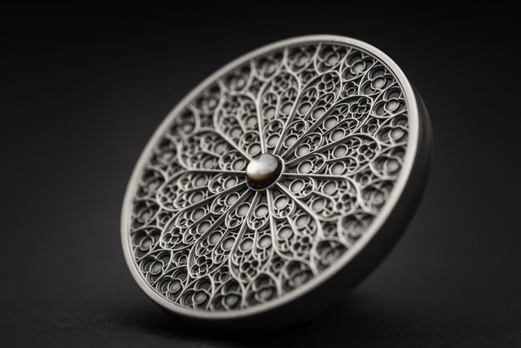 Fiji 10 Dollars 2019 Silver 999. 3oz Antique Finish MANDALA ART V "Gothic" - Image 3