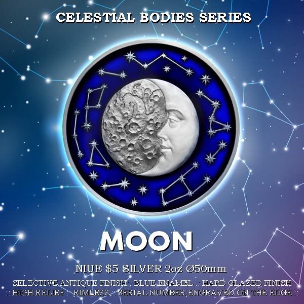 Niue 5$ 2017 Silver AF 999. 2oz "MOON" - Image 5