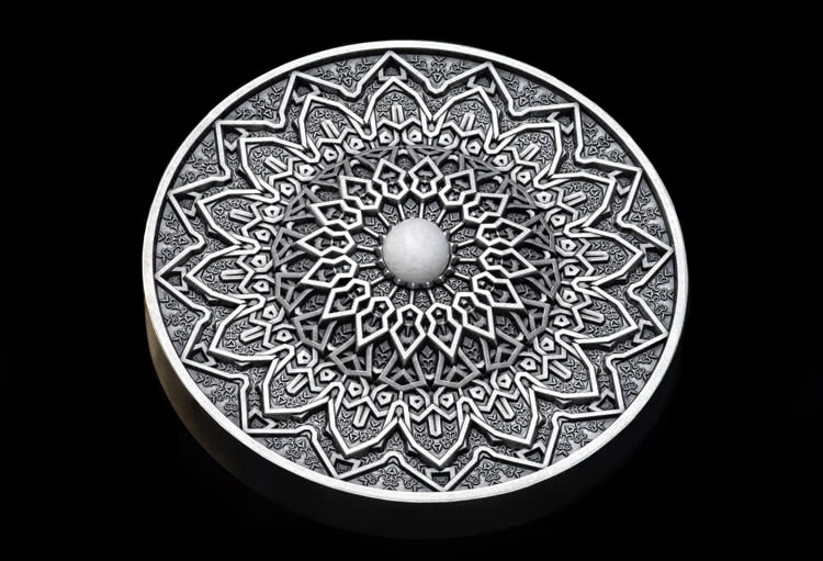 Fiji 10 Dollars 2020 Silver 999. 3oz Antique Finish MANDALA ART VI "Persian" - Image 3