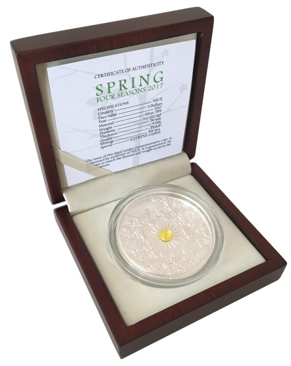 Niue 5$ 2017 Silver Proof 999. 2oz "SPRING" - Image 3