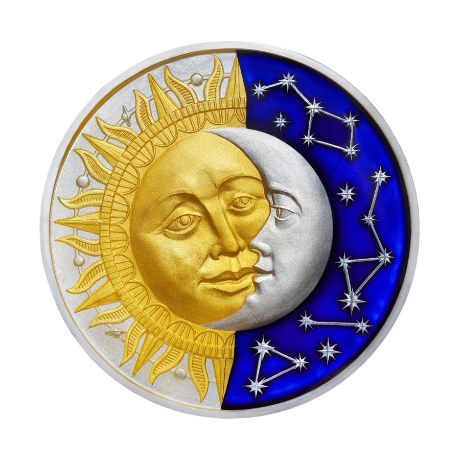 Niue 5$ 2017 Silver AF 999. 2oz "SUN & MOON"