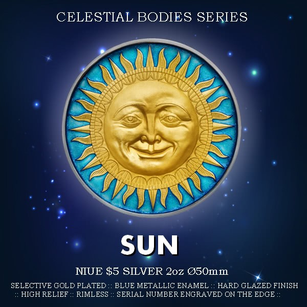 Niue 5$ 2017 Silver AF 999. 2oz "SUN" - Image 4