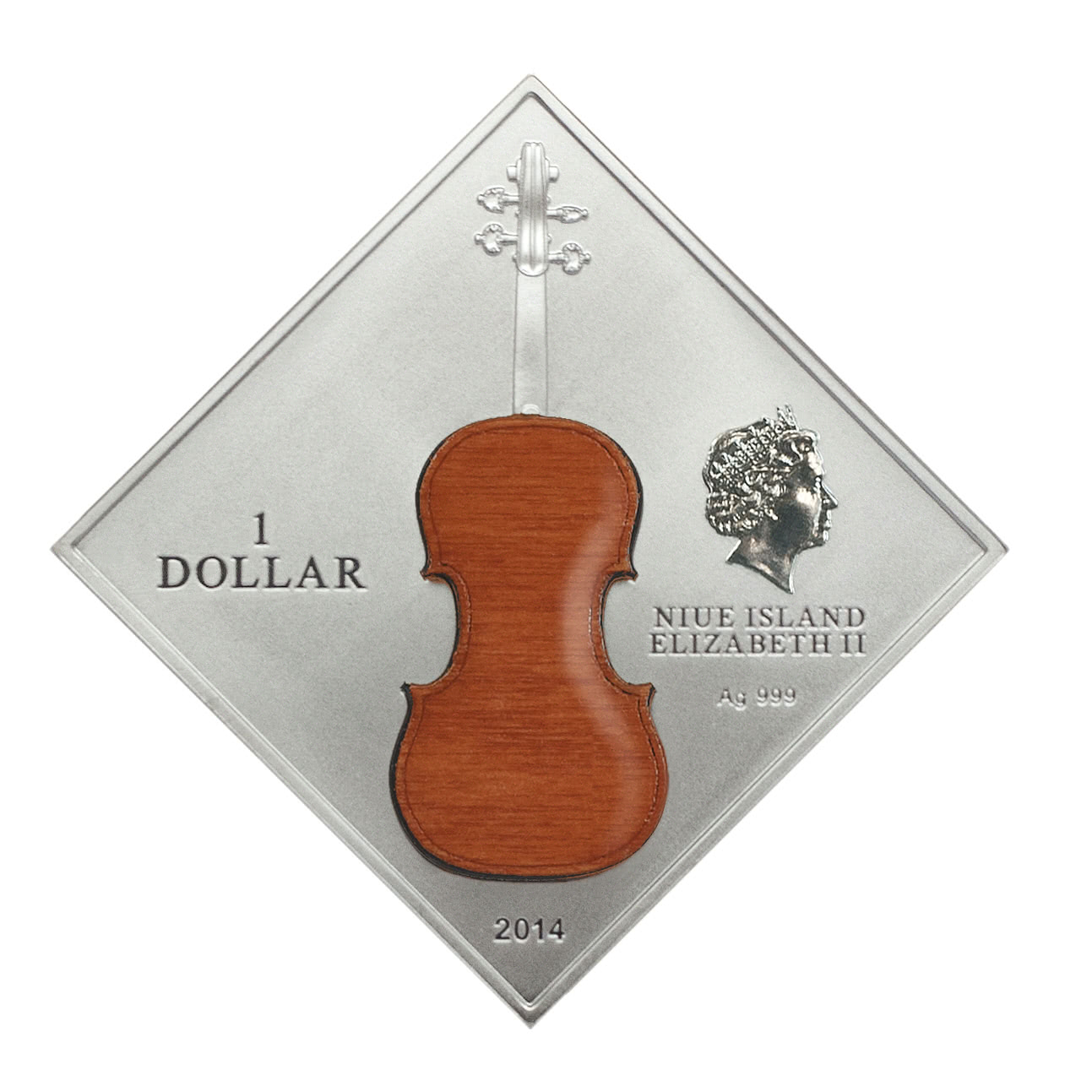 Niue 1 Dollar 2014 Silver 999. 1oz - The art of violin STRADIVARIUS: Lady Blunt