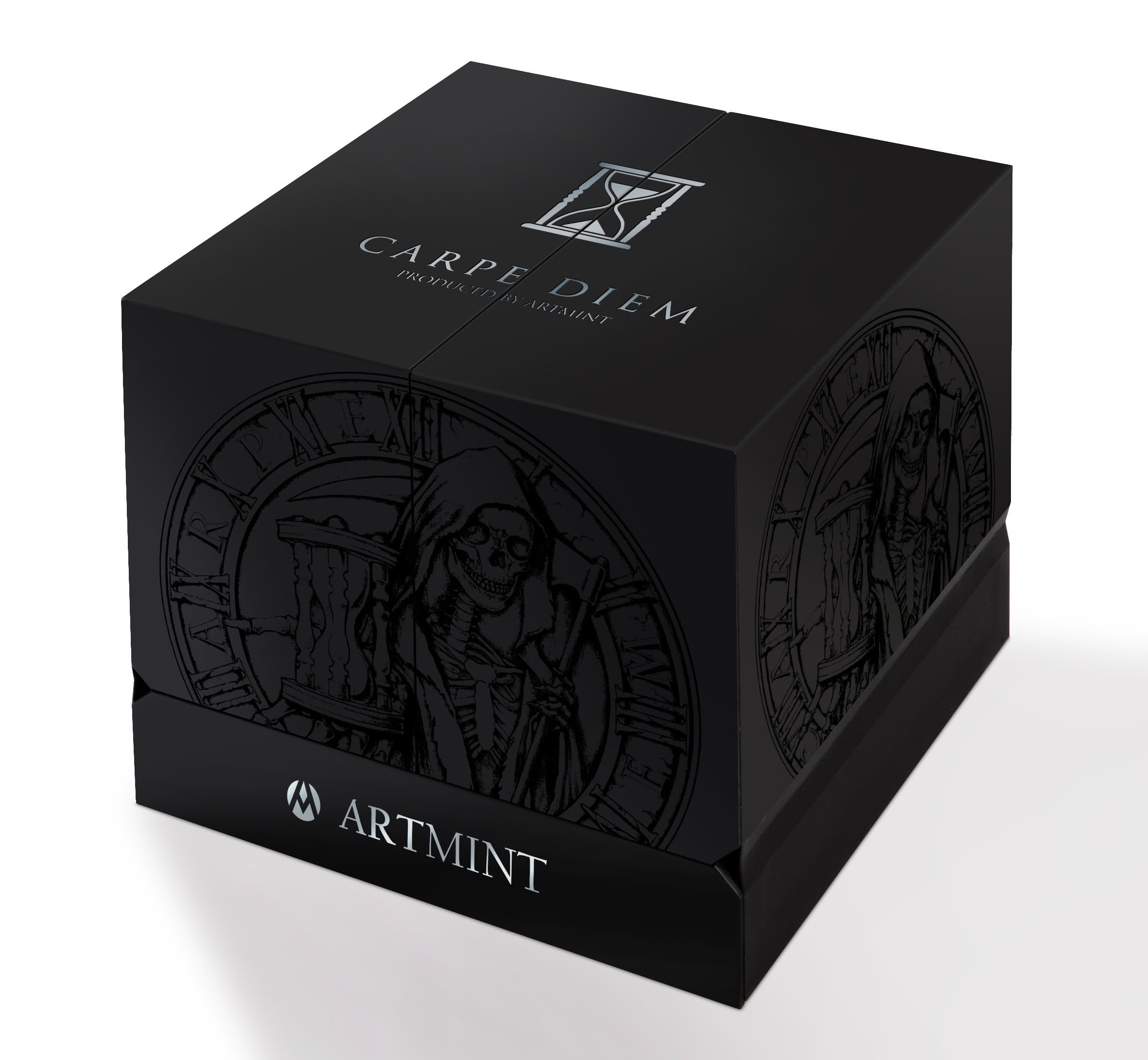 Niue 5 Dollars 2018 Silver 999. 2oz Ø50mm Antique Finish :: CARPE DIEM with sand Hourglass - Image 5