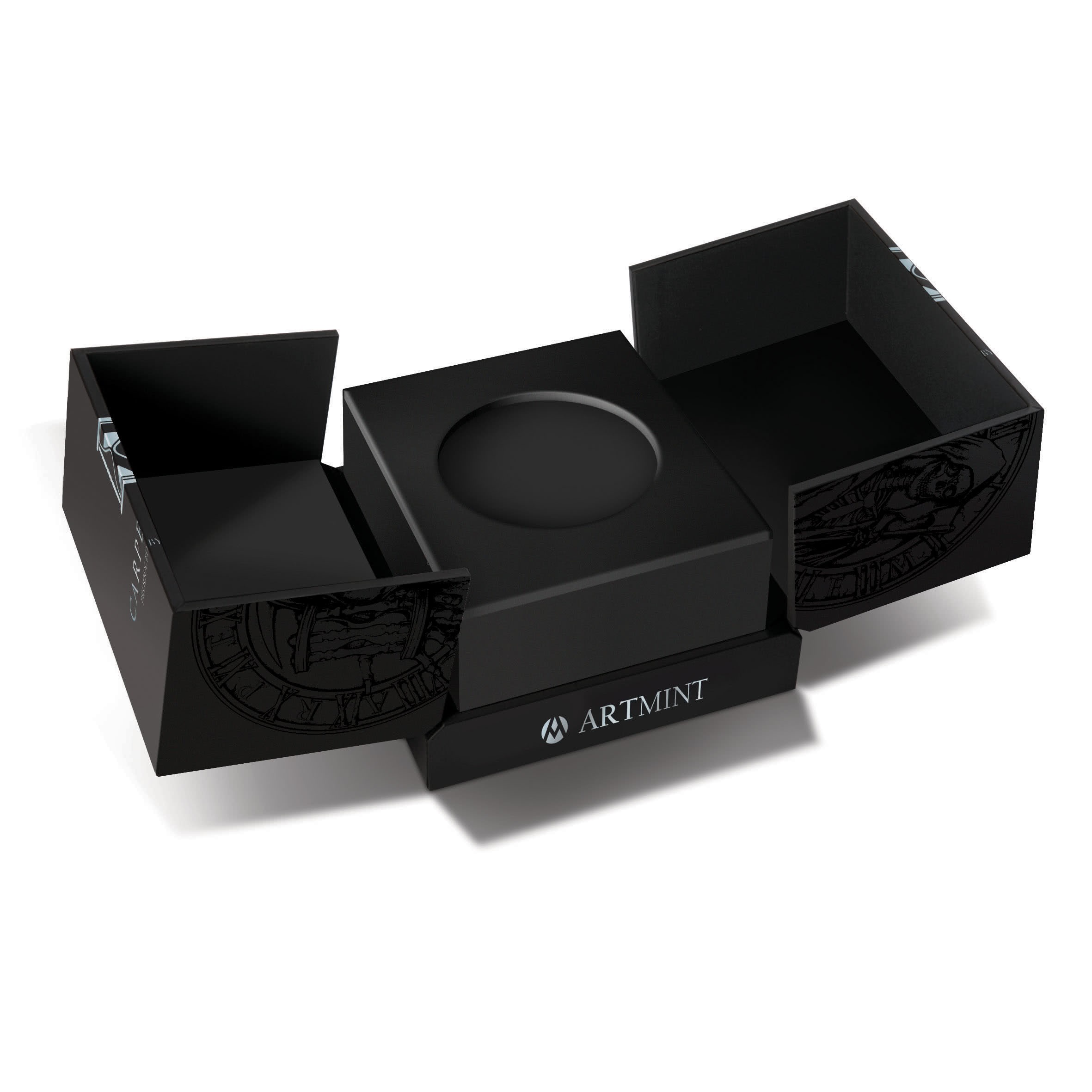 Niue 5 Dollars 2018 Silver 999. 2oz Ø50mm Antique Finish :: CARPE DIEM with sand Hourglass - Image 4