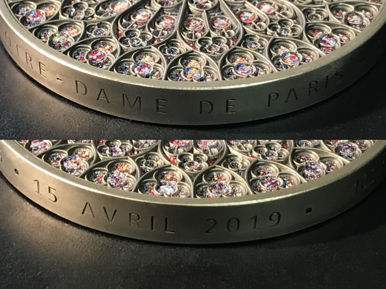 Fiji 10$ 2019 Silver 999. 3oz AF : MANDALA ART color :: special edition "Notre Dame" - Image 5