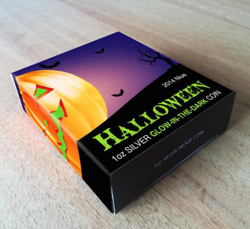 Niue 1 Dollar 2014 Silver 999. 1oz - Halloween Glow-in-the-dark Pumpkin - Image 7