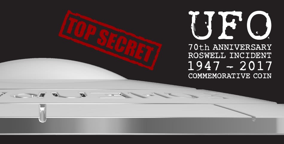 Niue 2$ 2017 Silver 925. 40g Proof-like "UFO - ROSWELL 70th Anniversary" - Image 12