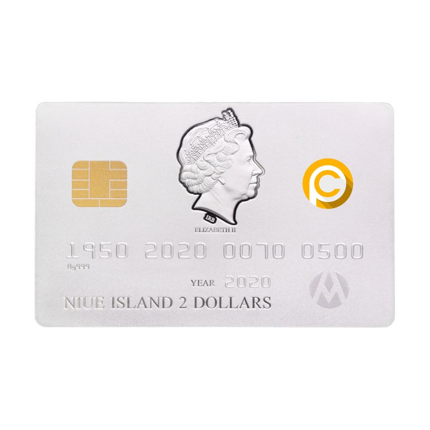 Niue 2 Dollars 2020 Silver 999. 46,46g (1,5 oz) Mate Finish :: CREDIT CARD COIN Special edition POWERCOIN