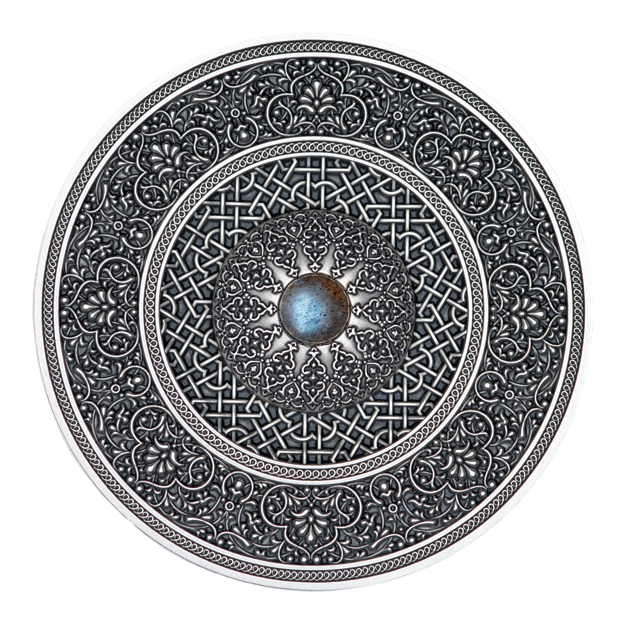 Fiji 10 Dollars 2021 Silver 999. 3oz Antique Finish MANDALA ART VII "Turkish"