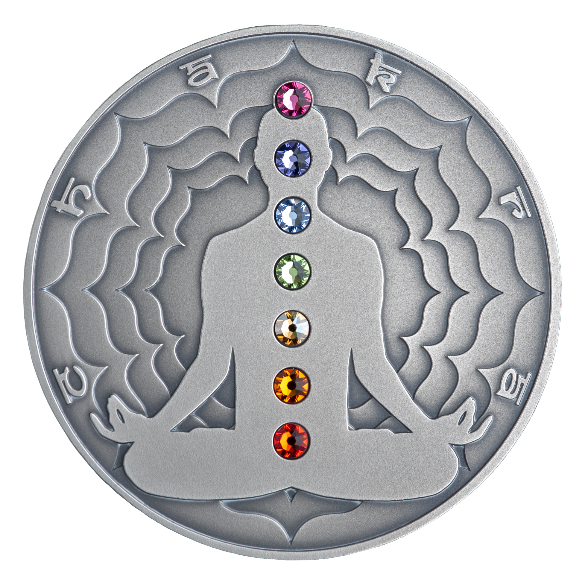 Cameroon 2000 FR 2020 Silver 999. 2oz AF :: The Seven Chakras :: SPECIAL EDITION