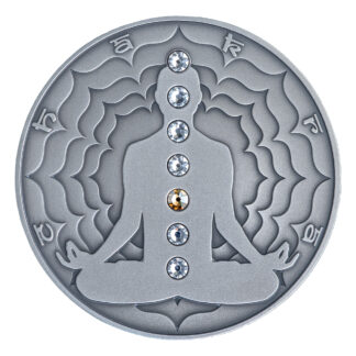 Cameroon 2000 FR 2020 Silver 999. 2oz AF :: The Seven Chakras :: MANIPURA