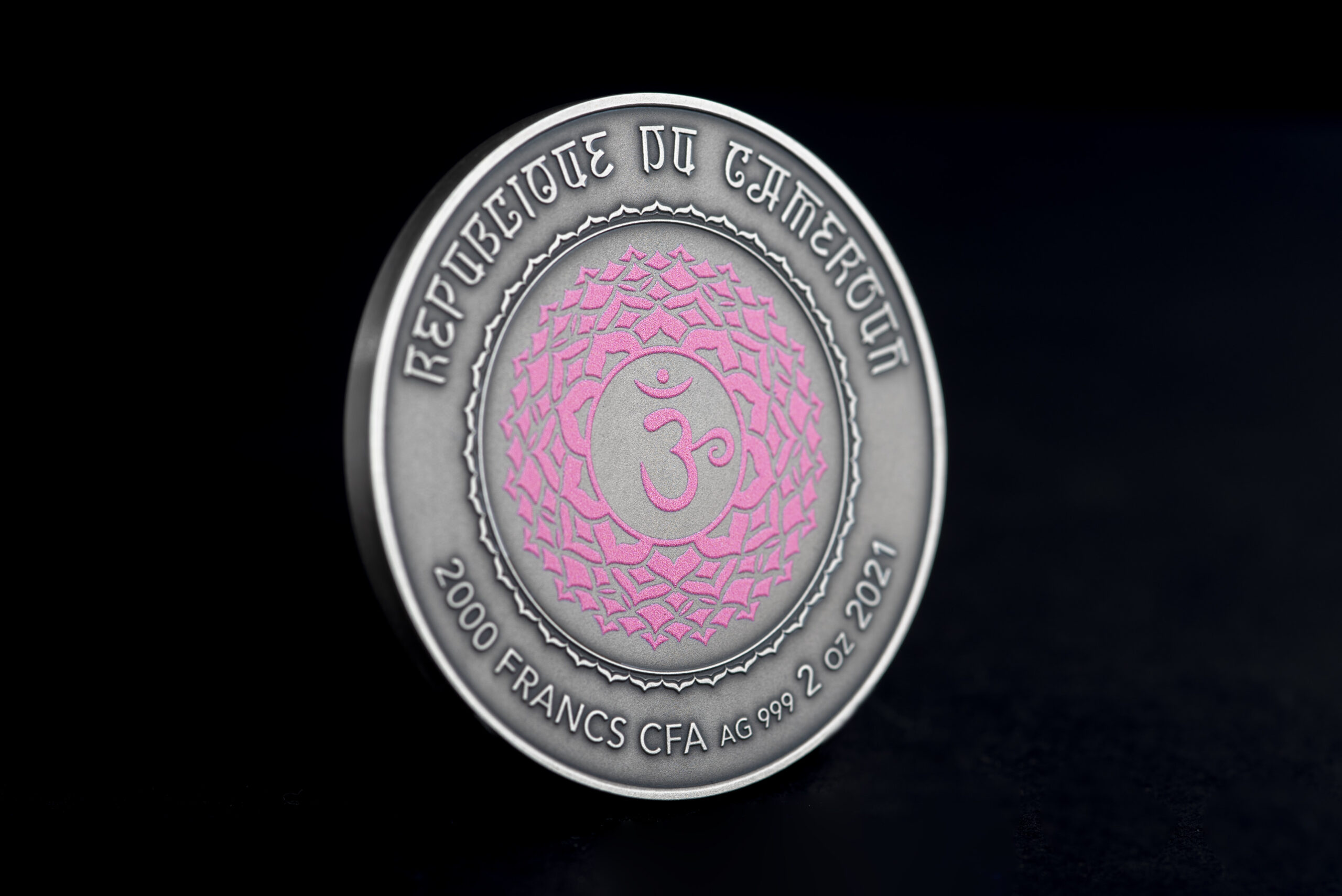 Cameroon 2000 FR 2020 Silver 999. 2oz AF :: The Seven Chakras :: SAHASHARA - Image 5
