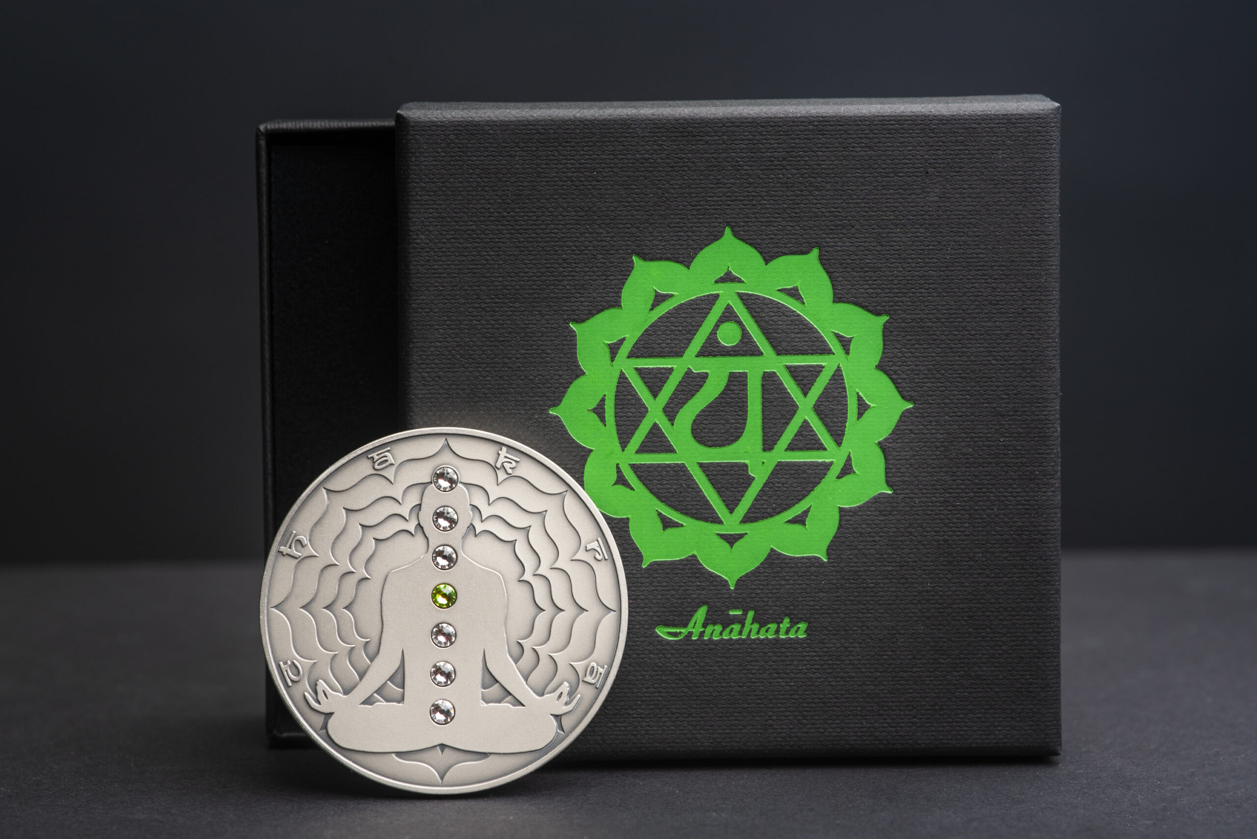 Cameroon 2000 FR 2020 Silver 999. 2oz AF :: The Seven Chakras :: ANAHATA - Image 3
