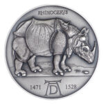 Cameroon 2000 FR 2020 Silver 999. 2oz AF :: ALBRECHT DURER 550th Anniversary :: RHINOCERUS