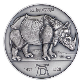 Cameroon 2000 FR 2020 Silver 999. 2oz AF :: ALBRECHT DURER 550th Anniversary :: RHINOCERUS