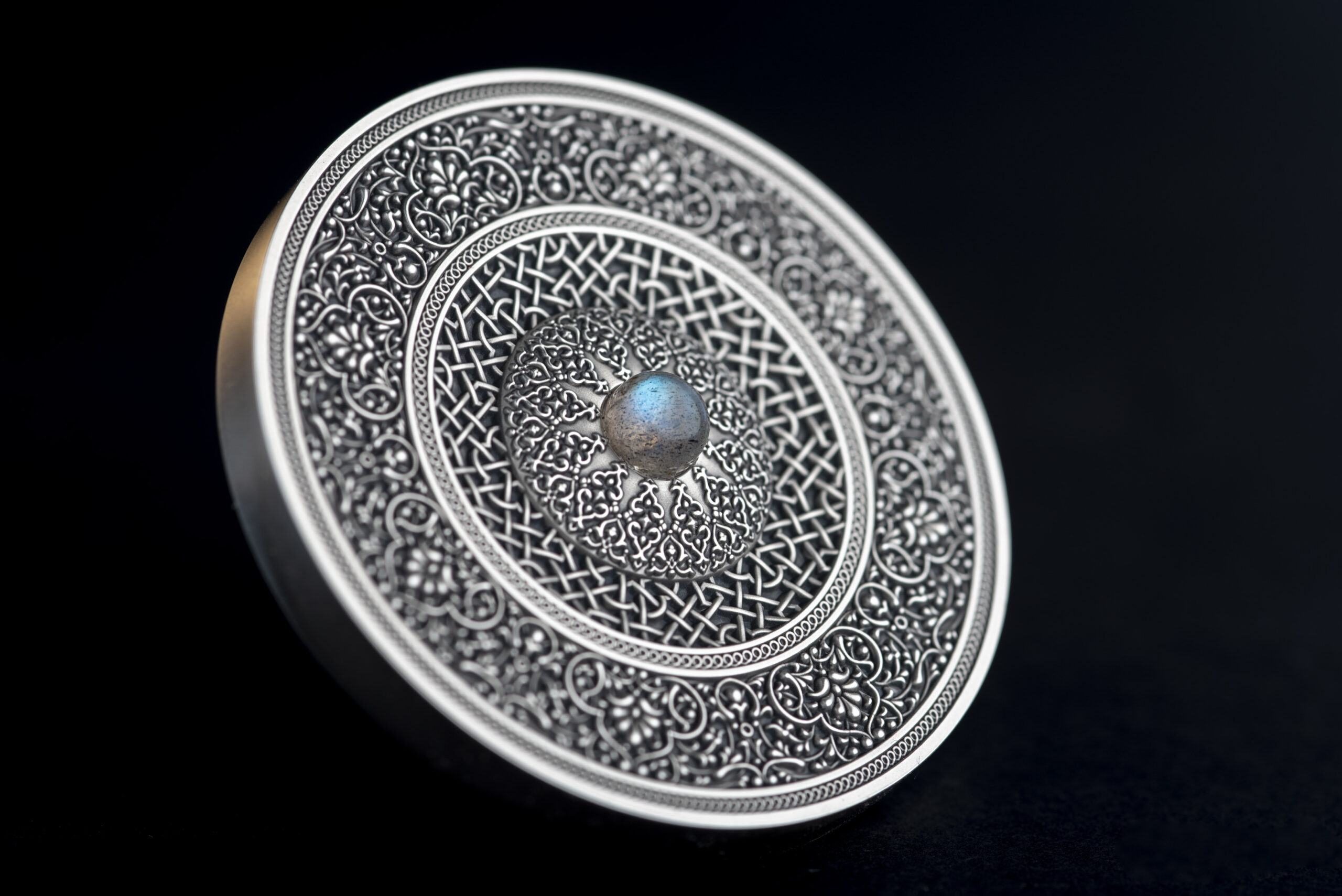 Fiji 10 Dollars 2021 Silver 999. 3oz Antique Finish MANDALA ART VII "Turkish" - Image 4