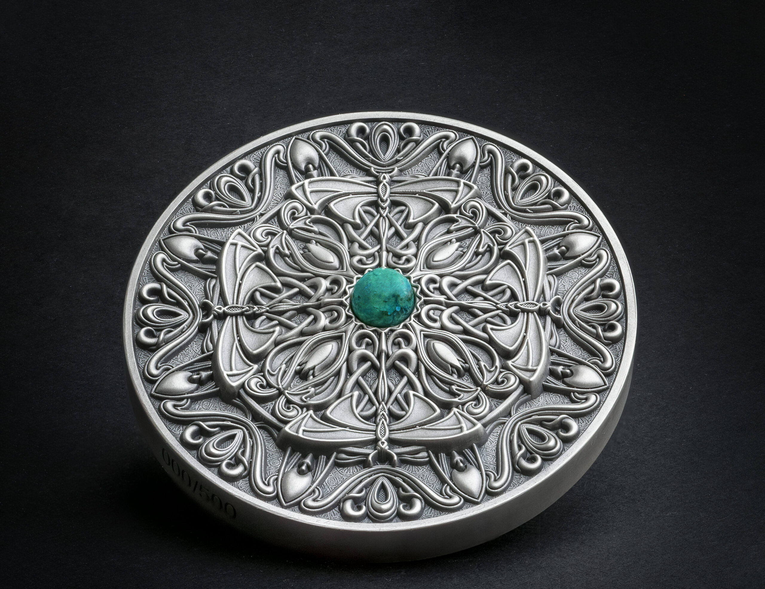 Fiji 10 Dollars 2022 Silver 999. 3oz Antique Finish MANDALA ART VIII "Art nouveau" - Image 3