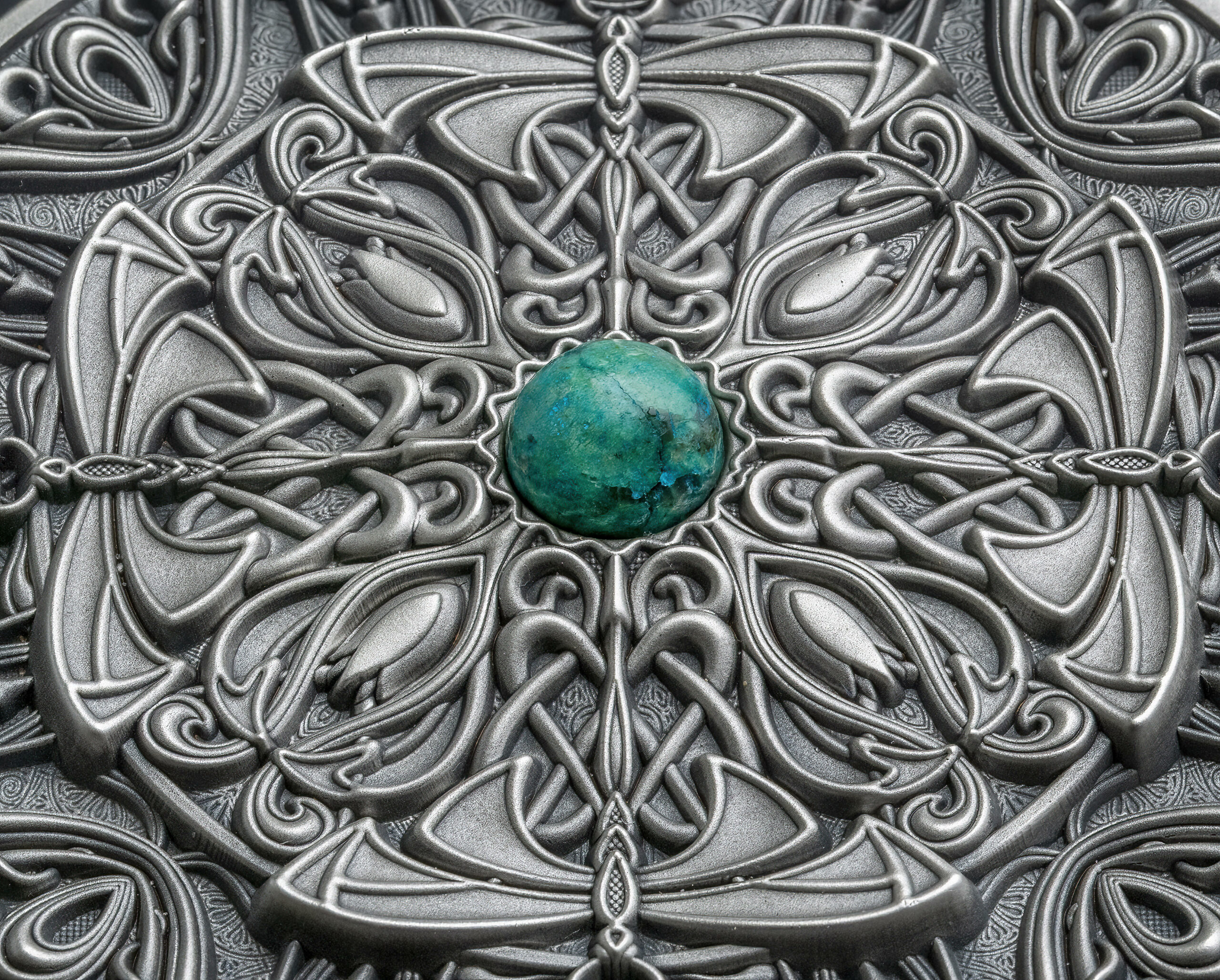 Fiji 10 Dollars 2022 Silver 999. 3oz Antique Finish MANDALA ART VIII "Art nouveau" - Image 5