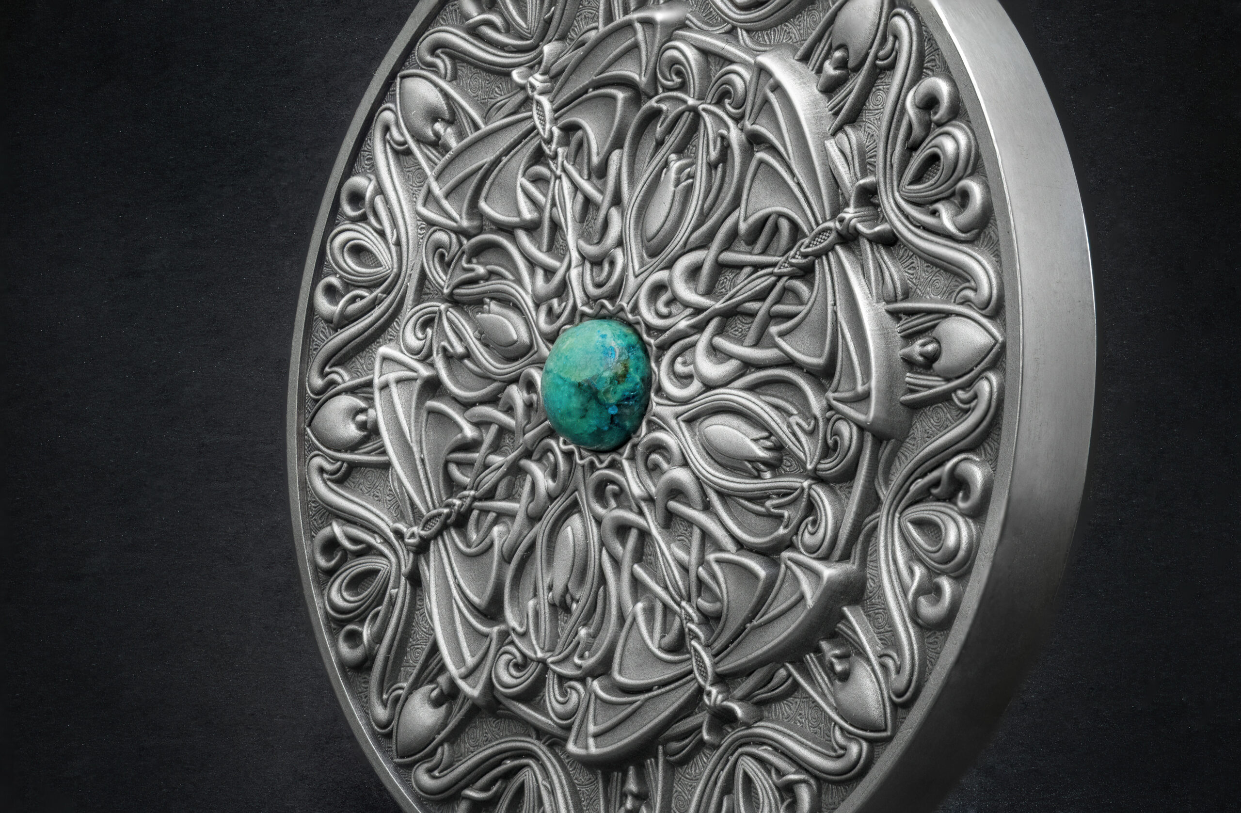 Fiji 10 Dollars 2022 Silver 999. 3oz Antique Finish MANDALA ART VIII "Art nouveau" - Image 6