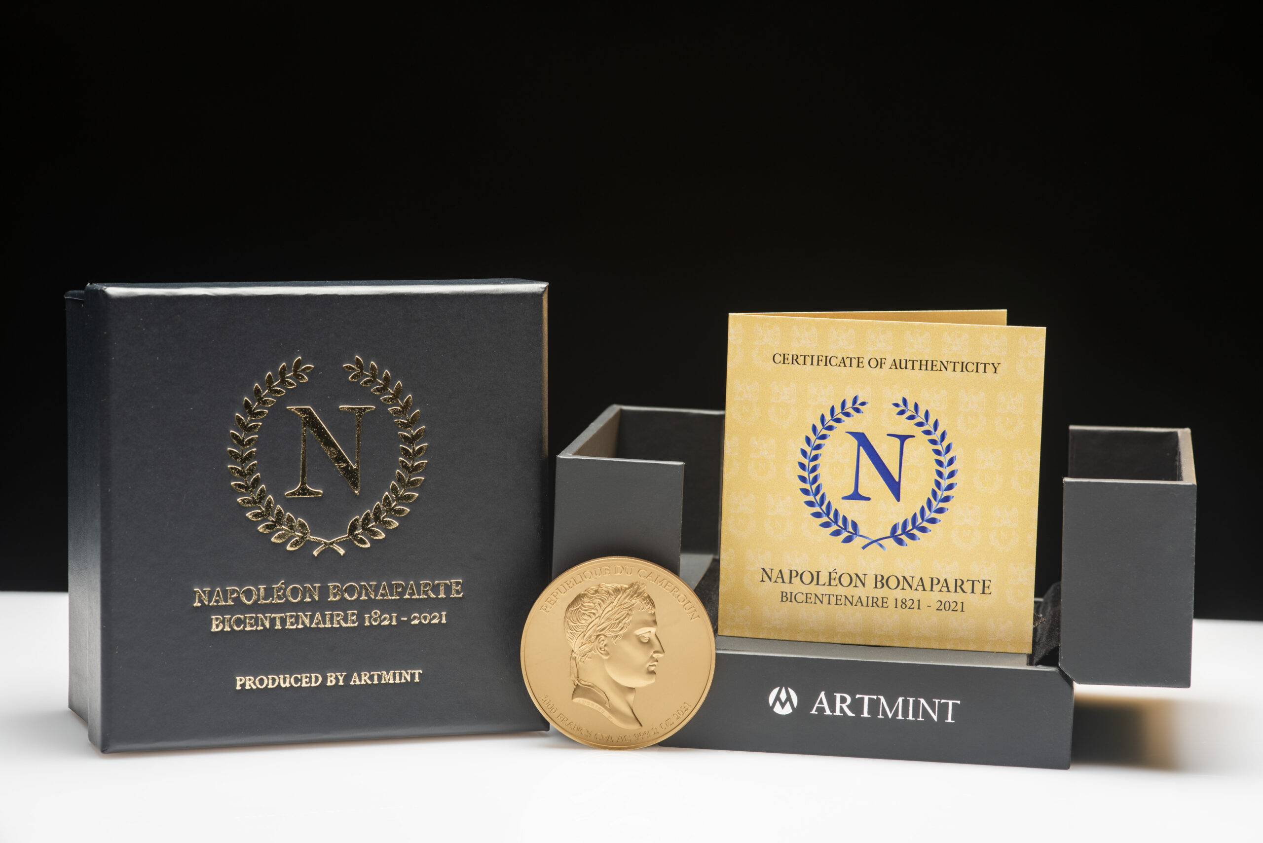 Cameroon 2000 FR 2020 Silver 999. 2oz GOLD VERSION :: NAPOLEON BONAPARTE 200th Anniversary of the death - Image 3