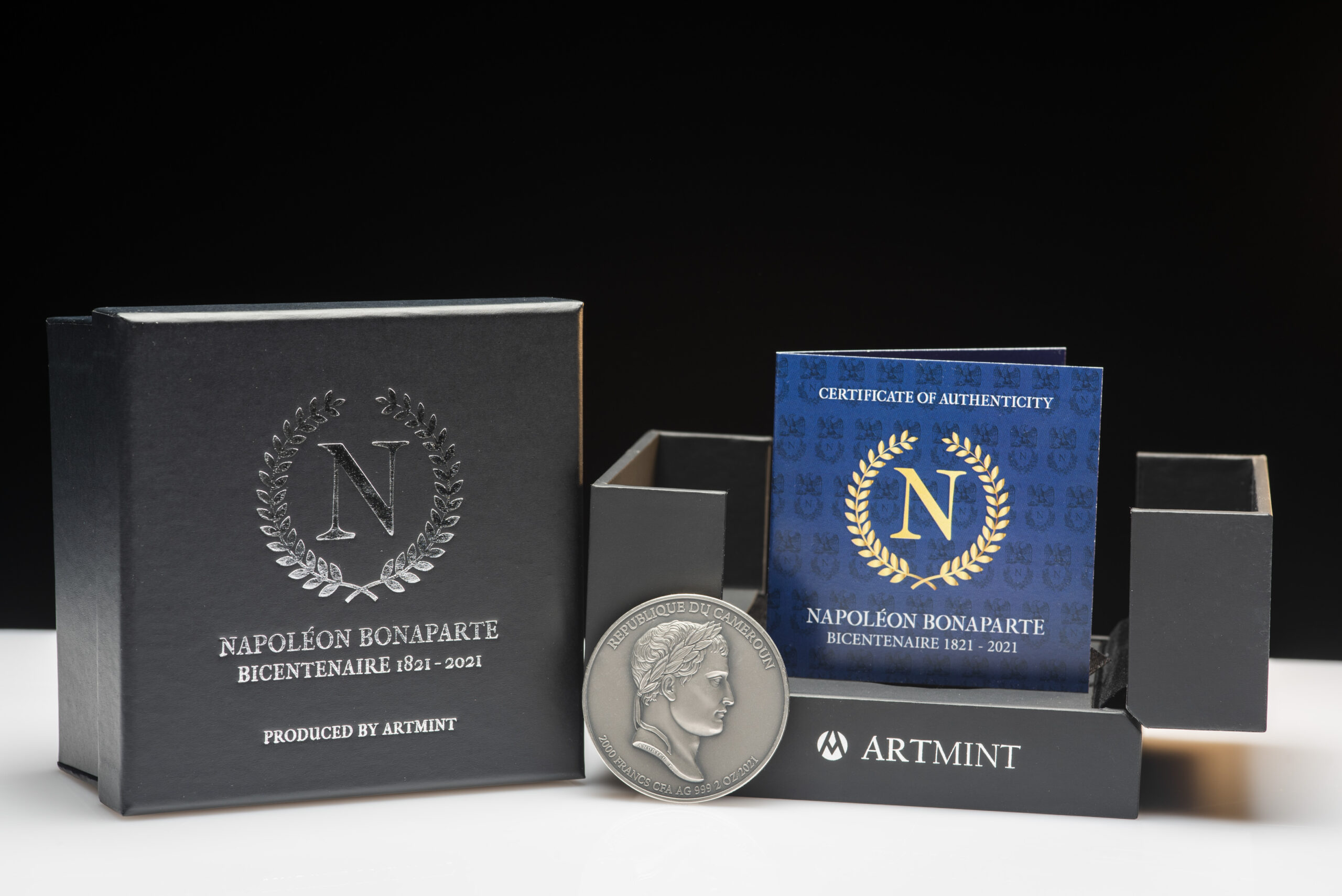 Cameroon 2000 FR 2020 Silver 999. 2oz AF :: NAPOLEON BONAPARTE 200th Anniversary of the death - Image 3