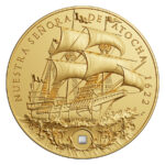 Niue 5 Dollars 2022 Silver 999. 2oz Ø50mm GOLD plated :: NUESTRA SENORA DE ATOCHA with silver treasure inlay!